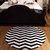 Tapete Couro Sob Medida Chevron Preto e Branco - comprar online