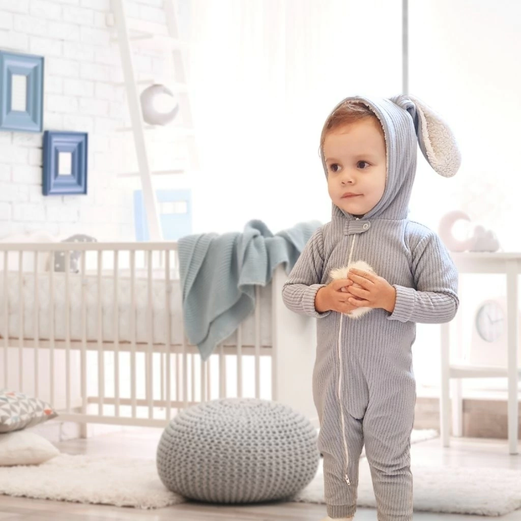 Macacão Soft bebê com zíper - Azul - Coelho