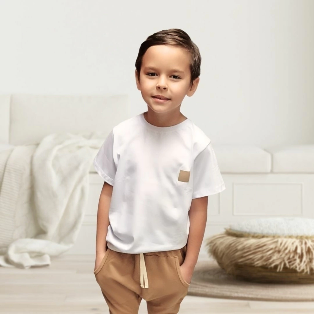 Camiseta infantil algodão orgânico - Branco