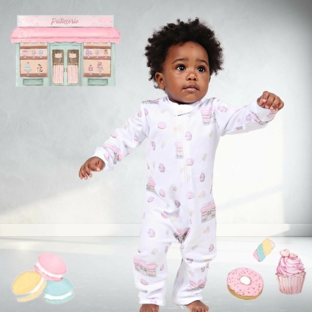 Macacão bebê algodão egípcio com zíper - Branco - Patisserie