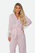 PIJAMA PLUMETIS ROSA - CALÇA E CAMISA LONGA