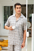 PIJAMA MASCULINO XADREZ CINZA - loja online