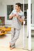 PIJAMA MASCULINO XADREZ CINZA - comprar online