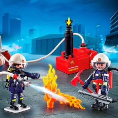 PLAYMOBIL BOMBEROS CON BOMBA DE AGUA 9468 - tienda online
