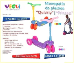 MONOPATIN QUICKLY 4 RUEDAS ROSA VEGUI - Juguetería Aladino