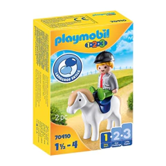 PLAYMOBIL 1.2.3 JINETE CON CABALLO 70410