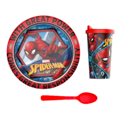 SET PLATO VASO Y CUCHARA SPIDERMAN - comprar online