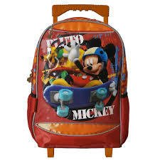 MOCHILA MICKEY SKATE CON CARRO 16 "