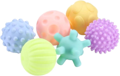 PELOTAS TEXTURADAS SURTIDAS x6 BABY CLUB