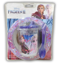 SET PLATO VASO Y CUCHARA FROZEN