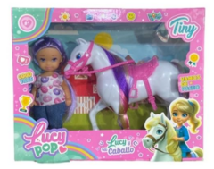 MUÑECA LUCY POP CON CABALLO 11 CM - Juguetería Aladino