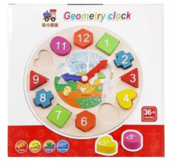 RELOJ DE MADERA CON FORMAS GEOMETRICAS