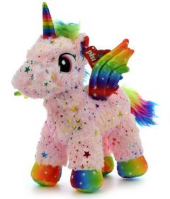 UNICORNIO PARADO CON ESTRELLAS BRILLANTES 33 CM - comprar online
