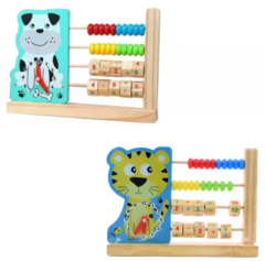 ABACO DE MADERA CON RELOJ