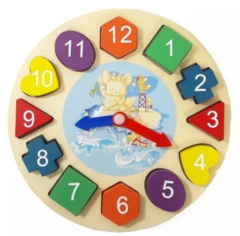 RELOJ DE MADERA CON FORMAS GEOMETRICAS - comprar online