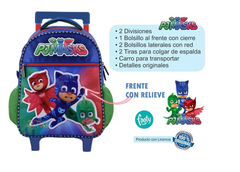 MOCHILA PJ MASK C/ CARRO 15" - MPJ798 - Juguetería Aladino