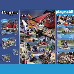 PLAYMOBIL - PIRATAS EL BARCO DE SOLDADOS DE CAPA ROJA 70412 - Juguetería Aladino