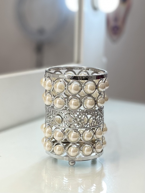 Portapinceles Perlas silver