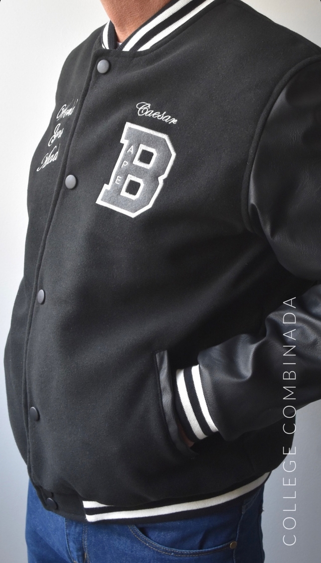 Campera College Combinada Negro 96 thumbnail 2