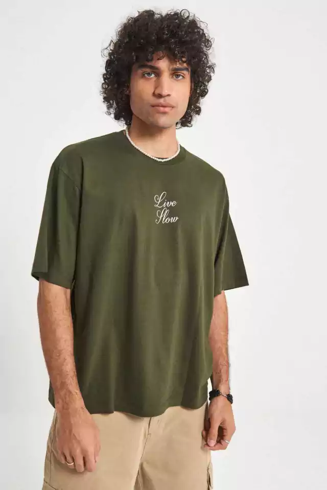 Remera Live Slow Verde Militar 797 thumbnail 2