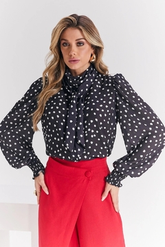 Camisa Valentina Poa Laço