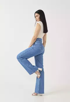 Calça Judy Jeans Wide Leg com elastano