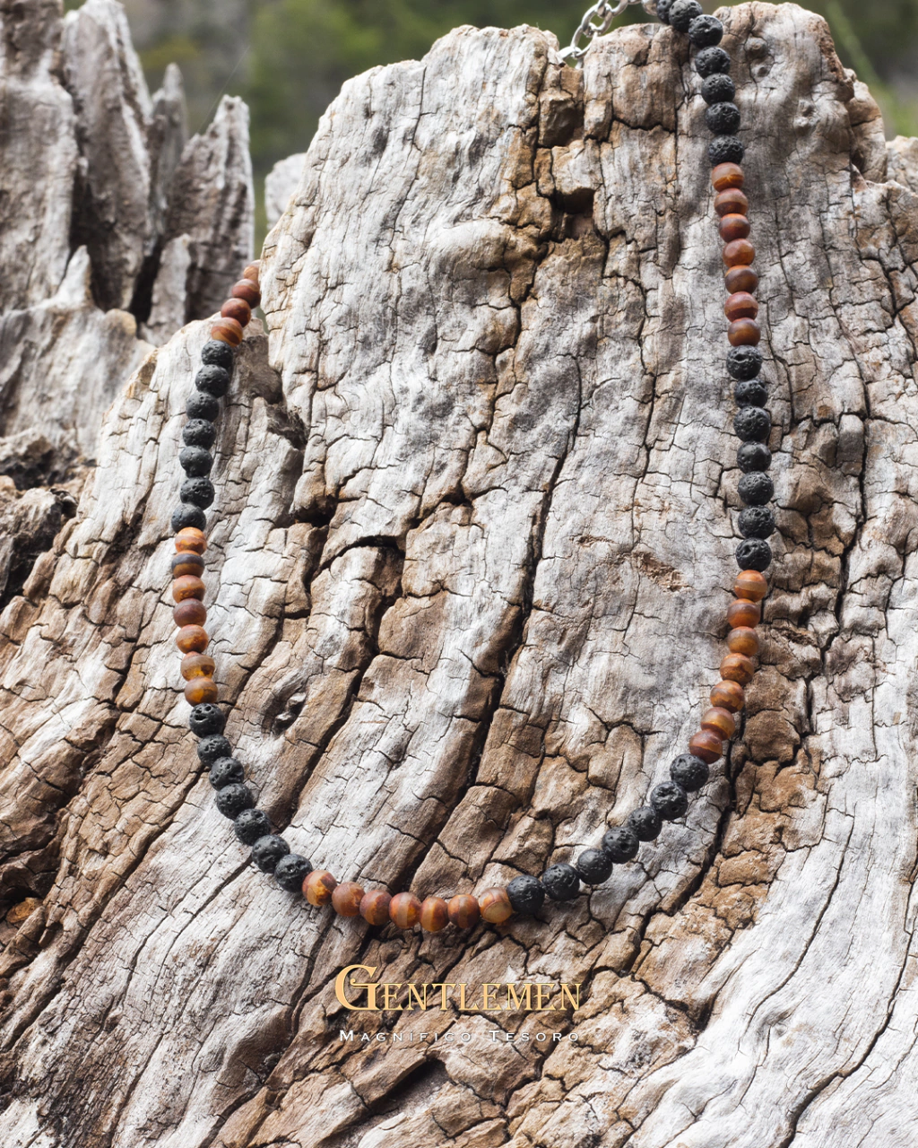 Collar Modern Agata Madera 6mm