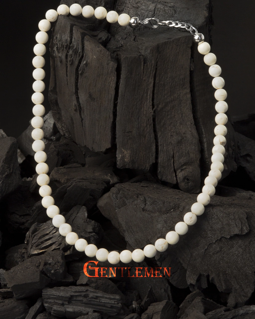 Collar Wild Howlite Marfil 8mm