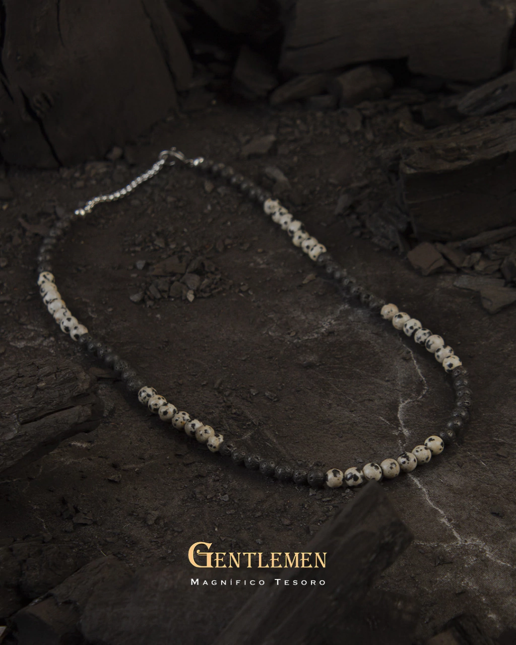 Collar Modern Jaspe Dalmata 6mm