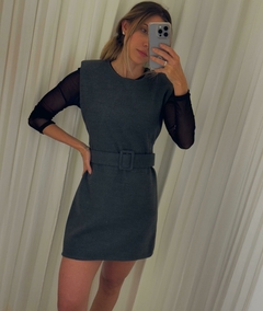 Vestido Curto em Lã - Chumbo na internet