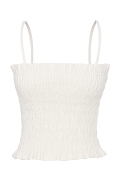 Corselet Lastex em Linho - Off White