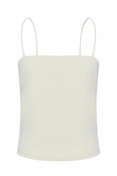 Camiseta Alcinha Decote Reto - Off White - Fernanda Gardini