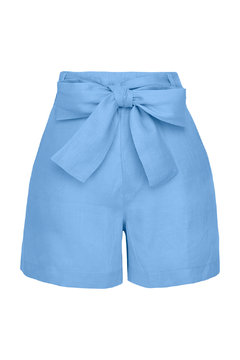 Short em Linho com Faixa - Azul - comprar online