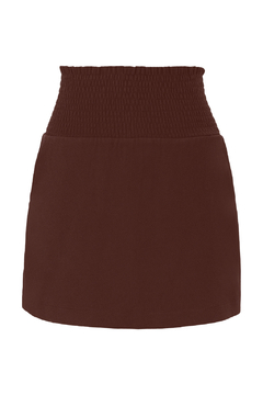 Short Saia Lastex - Marrom - Fernanda Gardini