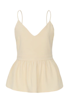 Camiseta Alcinha Peplum - Creme - comprar online
