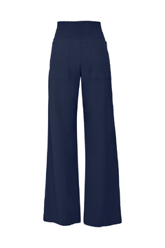 Calça Lastex Reta em Crepe - Azul Marinho - loja online