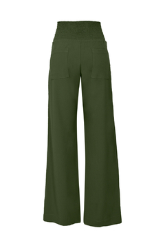 Calça Lastex Reta em Crepe - Verde Escuro - loja online