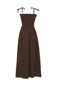 Vestido Lastex em Veludo Suede - Marrom - comprar online