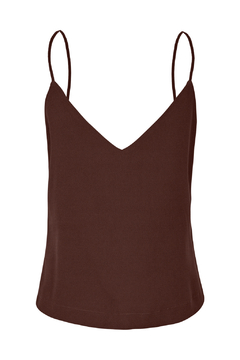 Camiseta de Alcinha em Crepe - Marrom - comprar online