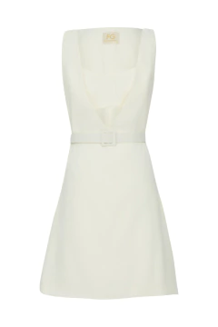Vestido Salopete Curto - Off White - comprar online