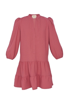 Vestido Chemise Curto com Babados - Rosê