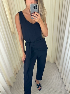 Calça Skinny Amarração - Azul Marinho - loja online