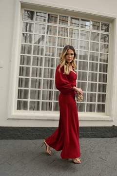 Vestido Midi Manga Bufante - Framboesa na internet