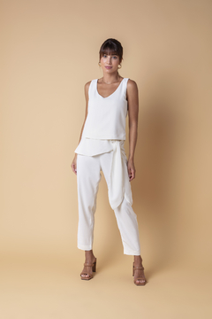 Calça Skinny Amarração - Off White