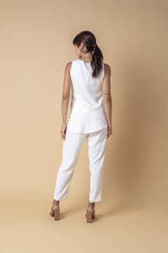 Calça Skinny Amarração - Off White na internet