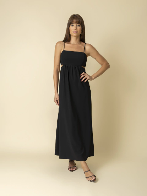 Vestido com Abertura Lateral - Preto - comprar online