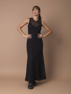 Vestido em Tela sem Manga - Preto - comprar online