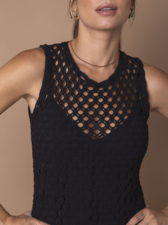 Vestido em Tela sem Manga - Preto na internet