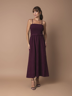Vestido Lastex em Veludo Suede - Burgundy - comprar online