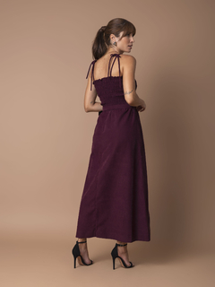 Vestido Lastex em Veludo Suede - Burgundy - Fernanda Gardini